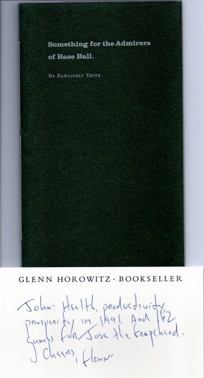 Something for the Admirers of Base Ball. Reprinted from the 