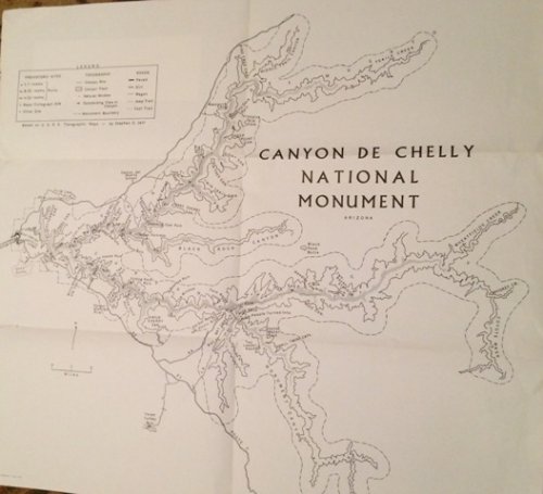 Canyon De Chelly National Monument, Arizona; Based on the U. S. G. S. Topographic Maps - by Stephen C. Jett.