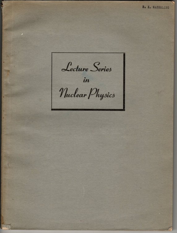 Lecture series in nuclear physics.
