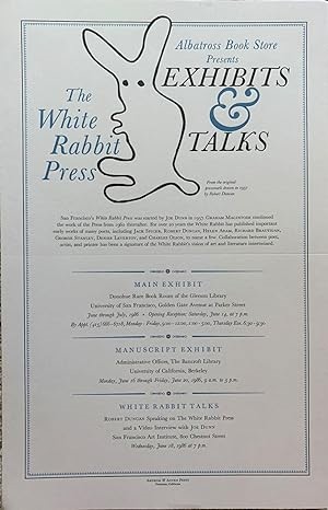 [Poster] The White Rabbit Press : Albatross Book Store presents exhibits & talks.