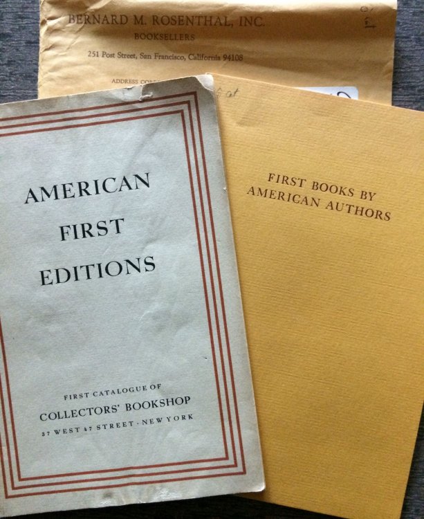 (Two Items) American First Editions, First Catalogue of Collector's Bookshop, together with First Books by American Authors, an exhibition in memory of John S. Van E. Kohn (1906 - 1976), Williams College class of 1928, presented by Chapin Library, William