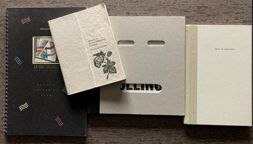 [4 items] Strathmore Elements: Seeing Doubletakes; Cotton Is Environmentally Friendly, Crane is Cotton [cover title]; [Neenah Paper], Work in Progress, together with Artone Colours Text and Cover, Artist's Colouring Book [cover title].