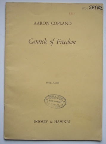 Canticle of Freedom. Full Score