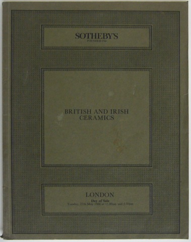 British and Irish Ceramics. London: Tuesday 27th May 1986