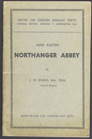 Jane Austen. Nothanger Abbey. Notes on chosen English Texts