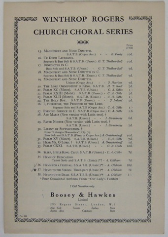 Hymn to the Virgin. SSS and Piano Score