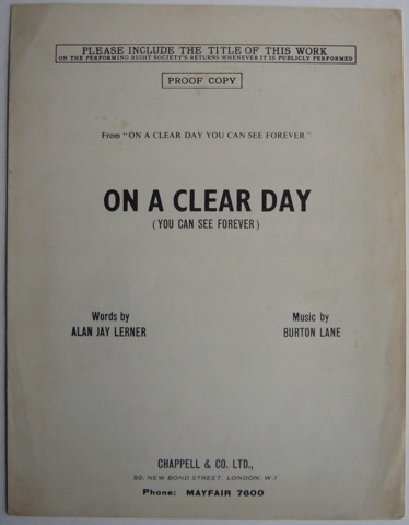 On A Clear Day (You Can See Forever)