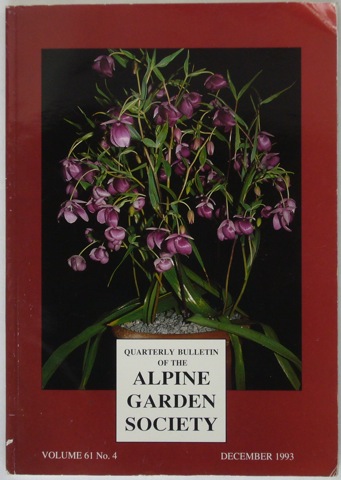 "Quarterly Bulletin of the Alpine Garden Society. Volume 61 No. 4, December 1993"