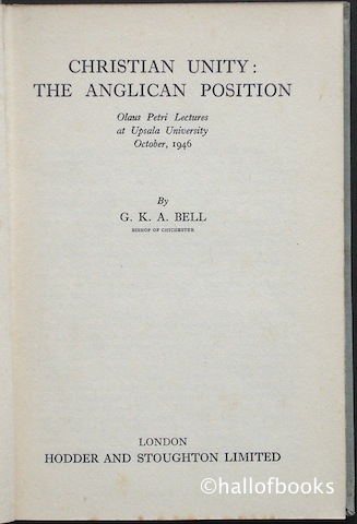Christian Unity: The Anglican Position