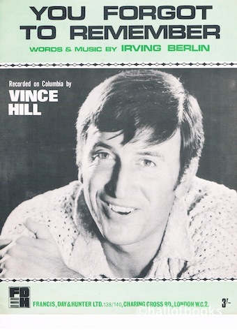 You Forgot To Remember. Recorded by Vince Hill