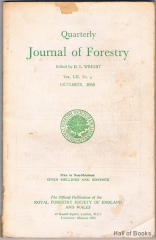 "Quarterly Journal Of Forestry: Vol LII, No.4. October 1958"