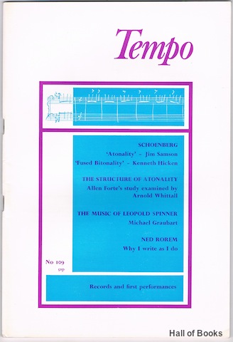 Tempo: A Quarterly Review Of Modern Music. No.109 - June 1974