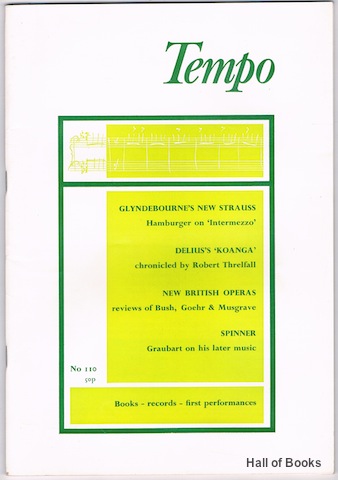 Tempo: A Quarterly Review Of Modern Music. No.110 - September 1974