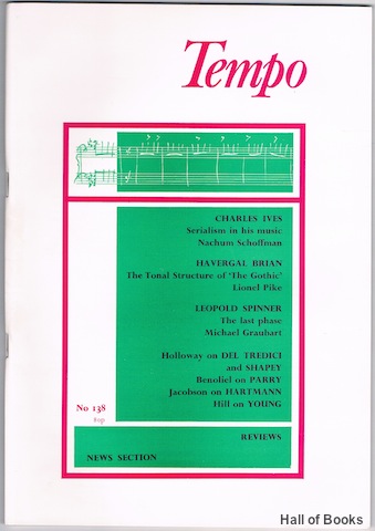 Tempo: A Quarterly Review Of Modern Music. No.138 - September 1981