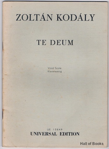 "te Deum: Vocal Score, Klavierauszug"