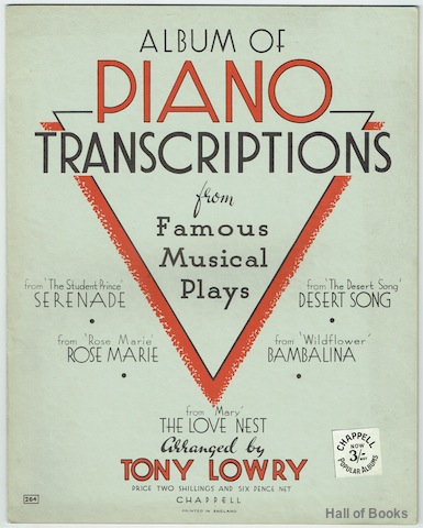 Album Of Piano Transcriptions From Famous Musical Plays