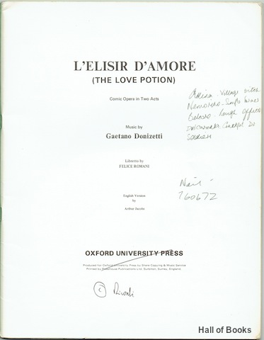 L'Elisir D'Amore (The Love Potion): Comic Opera In Two Acts. Chorus Score