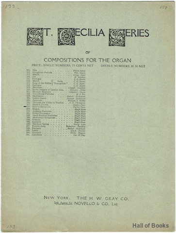 "Second Baracolle Op.XVI, No.3. (St. Celia Series Of Compositions For The Organ)"