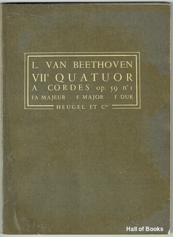 "VIIe Quatuor A Cordes op. 59 no. 1. FA Majeur, F Major, F Dur (Partitions De Poche)"