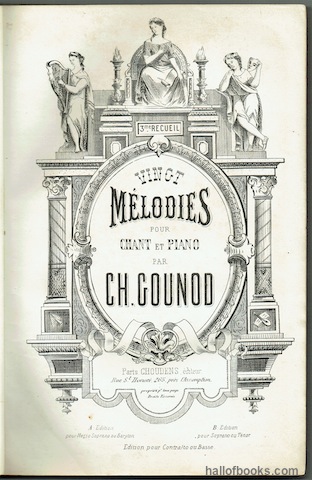 Vingt Melodies Pour Chant et Piano: 3me Recueil; et Vingt Melodies Pour Chant et Piano: 4me Recueil. Edition pour Mezzo-Soprano ou Baryton