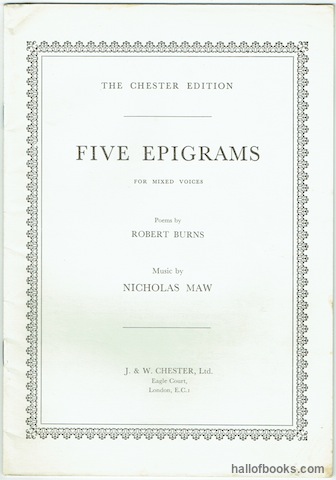 Five Epigrams For Mixed Voices (The Chester Edition)