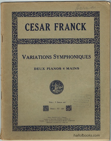 Variations Symphoniques Pour Piano et Orchestre: Deaux Pianos (le second piano est la reduction de l'orchestre)