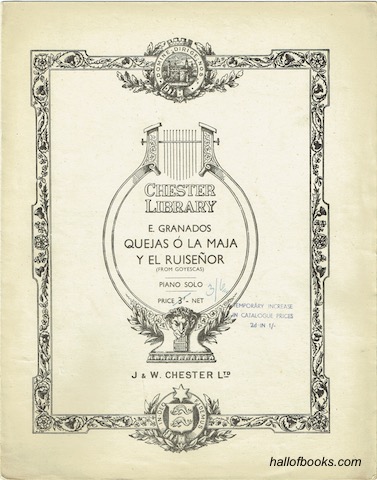Goyescas. Primera Parte Los Majos Enamorados. No. IV: Quejas o la Maja y el Ruisenor. Piano Solo