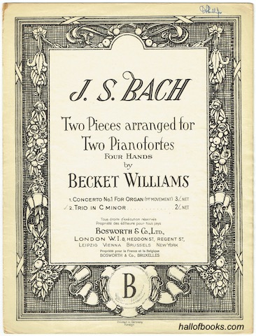 Two Pieces arranged for Two Pianofortes, Four hands, by Becket Williams: Trio In C Minor.