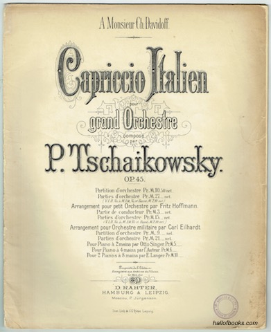 Capriccio Italian pour grand Orchestre Op. 45. Pour Piano a 2 mains par Otto Singer
