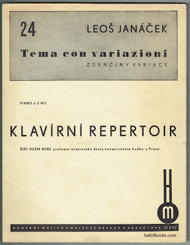 Tema con variazioni: Zdenciny Variace .Piano a 2 ms. (Klavirni Repertoir 24)