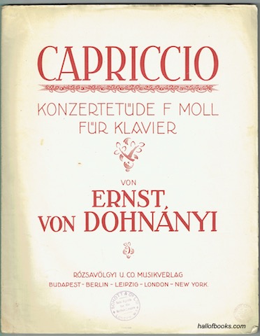 Capriccio: Konzertetude F Moll Fur Klavier