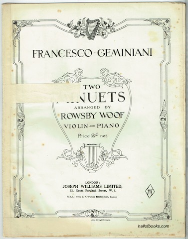 Two Minuets Arranged By Rowsby Woof for Violin and Piano