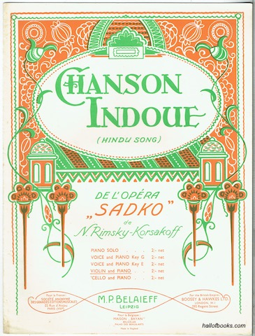 Chanson Indoue (Hindu Song) De LOpera Sadko. Violin and Piano