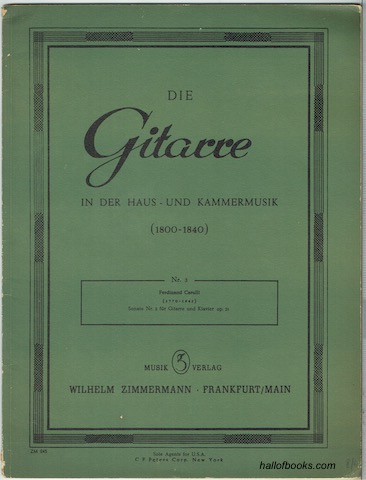 Die Gitarre In Der Haus - Und Kammermusik (1800-1840) Nr. 3: Ferdinand Carulli (1770-1841) Sonata Nr. 2 fur Gitarre und Klavier op. 21