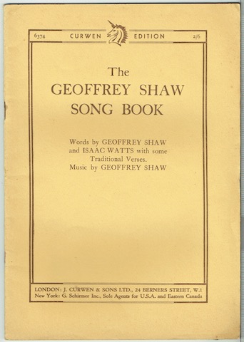 The Geoffrey Shaw Song Book (Curwen Edition 6374)