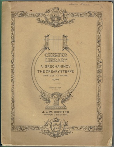 The Dreary Steppe (Triste Elst Le Steppe): Song With Pianoforte Accompaniment