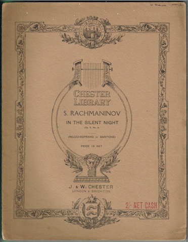 In The Silent Night (Op. 4, No. 3) For Mezzo-Soprano Or Baritone