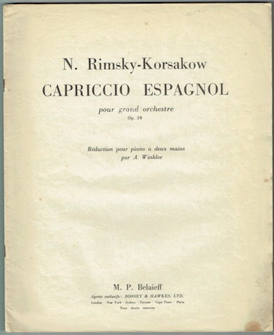 Capriccio Espagnol Pour Grand Orchestre, Op. 34: Reduction Pour Piano A Deux Mains Par A. Winkler