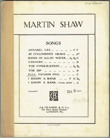 Full Fathom Five In C: Song For Low Voice