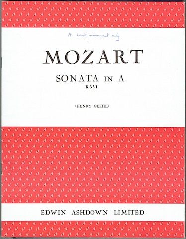 Variations And Rondo Alla Turca In A (Sonata In A, K331): Piano Solo