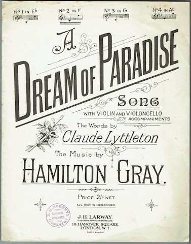 A Dream Of Paradise: Song With Violin And Violoncello Accompaniments. No. 2 In F