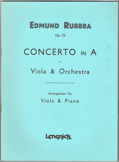 Concerto In A For Viola & Orchestra (Op. 75): Arrangement For Viola & Piano