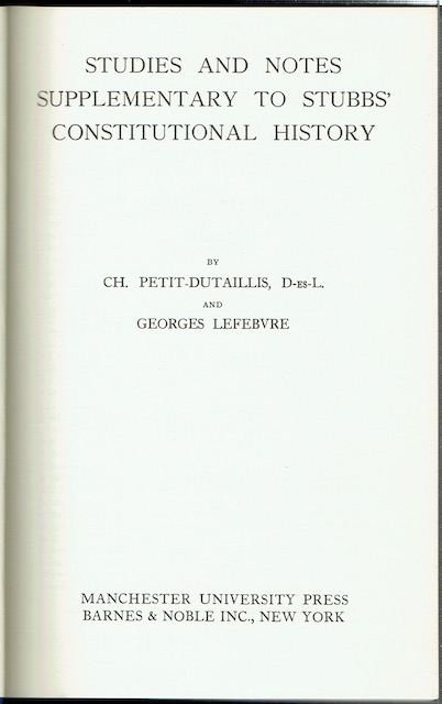 Studies And Notes Supplementary To Stubbs' Constitutional History