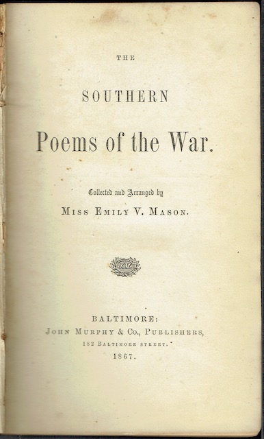 The Southern Poems Of The War