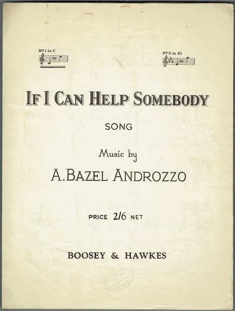If I Can Help Somebody: Song; No. 1 in C