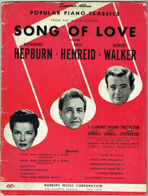 Song Of Love Souvenir Album: Popular Classics From The M.G.M. Picture