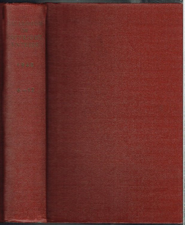 Catalogue Of Copyright Entries Part 3: Musical Compositions. 1940, Volume 35, Nos. 6, 7, 8, 9, 10, 11, 12