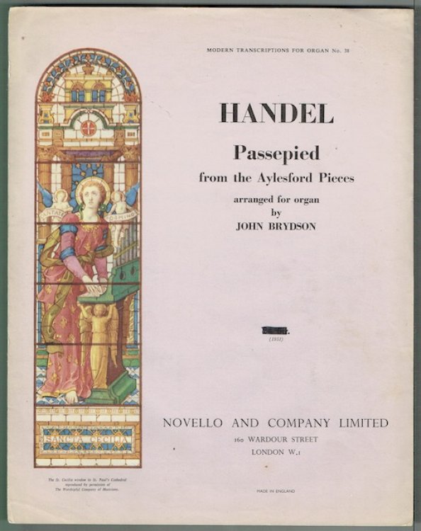Passepied, from the Aylesford Pieces, arranged for organ by John Brydon