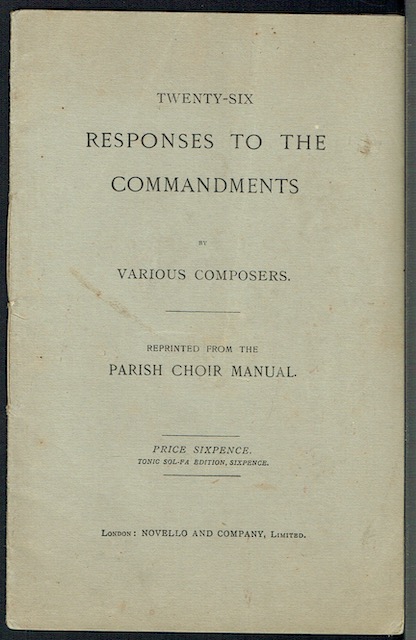 Twenty-Six Responses To The Commandments By Various Composers