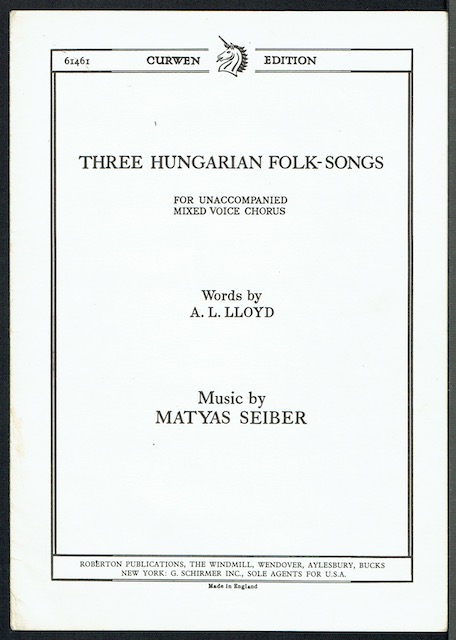 Image for Three Hungarian Folk-Songs For Unaccompanied Mixed Voice Chorus: 1. The Handsome Butcher; 2. Apple, Apple; 3. The Old Woman Three Hungarian Folk-Songs For Unaccompanied Mixed Voice Chorus: 1. The Handsome Butcher; 2. Apple, Apple; 3. The Old Woman